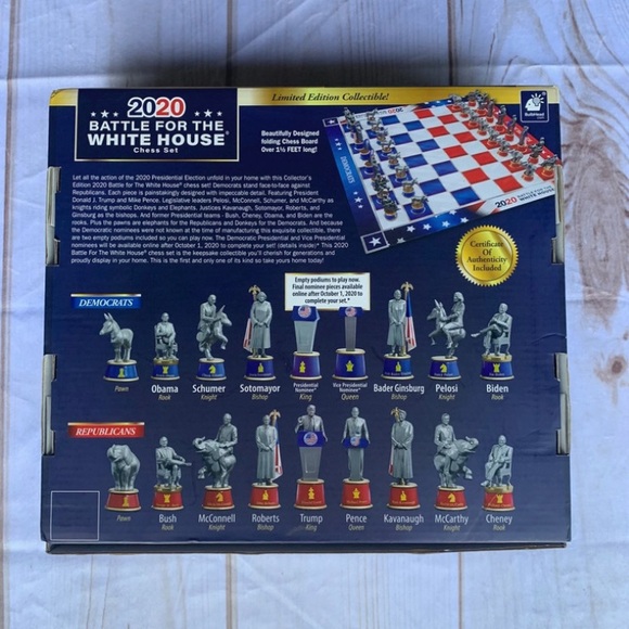 2020 Battle for the White House Chess Set w/ Board & 32 Pieces 3” - Picture 3 of 4